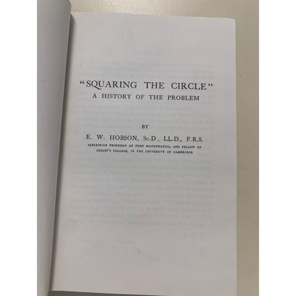 "SQUARING THE CIRCLE" A HISTORY OF THE PROBLEM HOBSON, E.W. Hardcover VTG LS6 - Picture 2 of 8